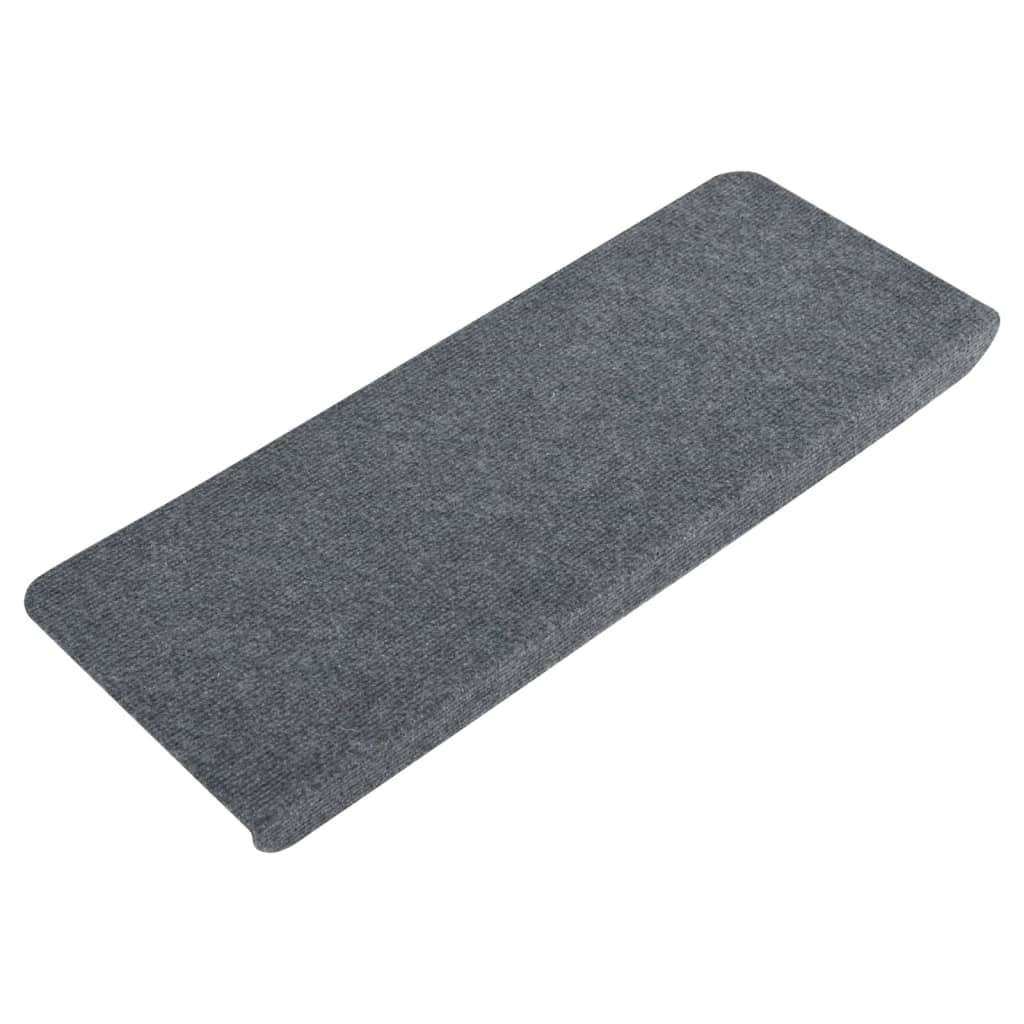 vidaXL Stair Mats Self-adhesive 15 pcs 65x24.5x3.5 cm Grey