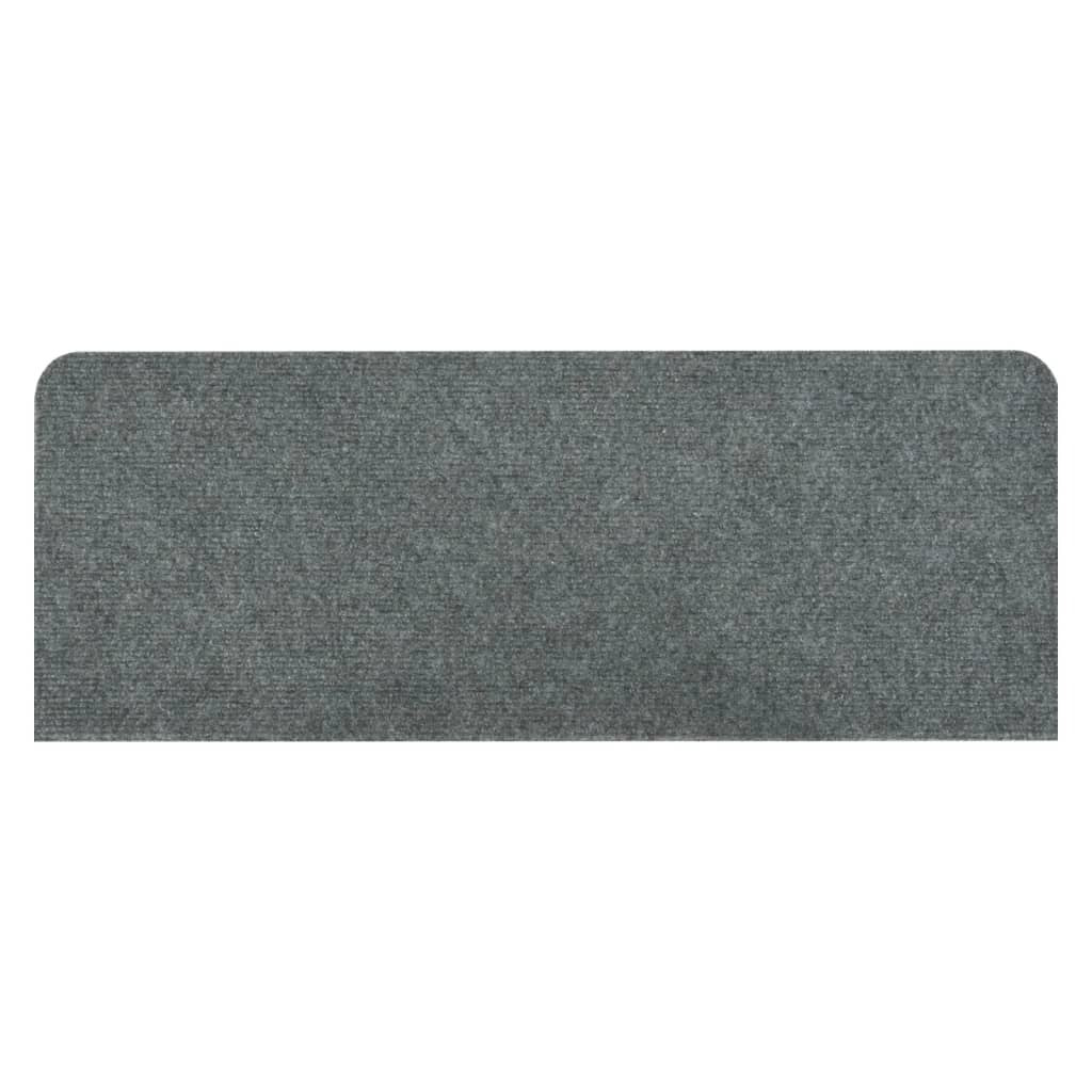 vidaXL Stair Mats Self-adhesive 15 pcs 65x24.5x3.5 cm Grey