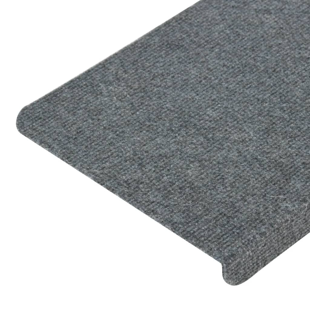 vidaXL Stair Mats Self-adhesive 15 pcs 65x24.5x3.5 cm Grey