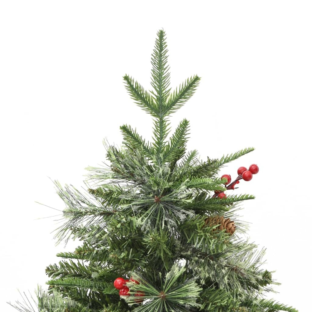 vidaXL Pre-lit Christmas Tree with Pine Cones Green 120 cm PVC&PE