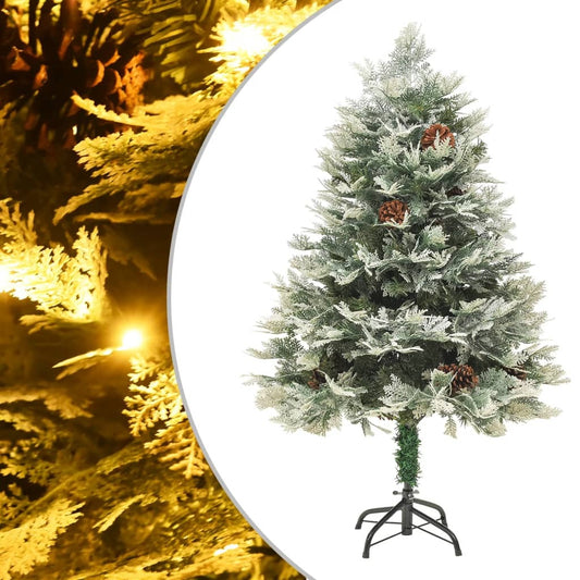 vidaXL Pre-lit Christmas Tree with Pine Cones Green 150 cm PVC&PE