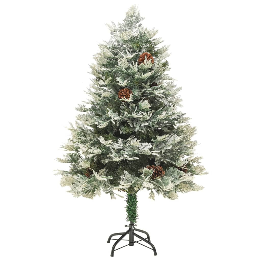 vidaXL Pre-lit Christmas Tree with Pine Cones Green 150 cm PVC&PE