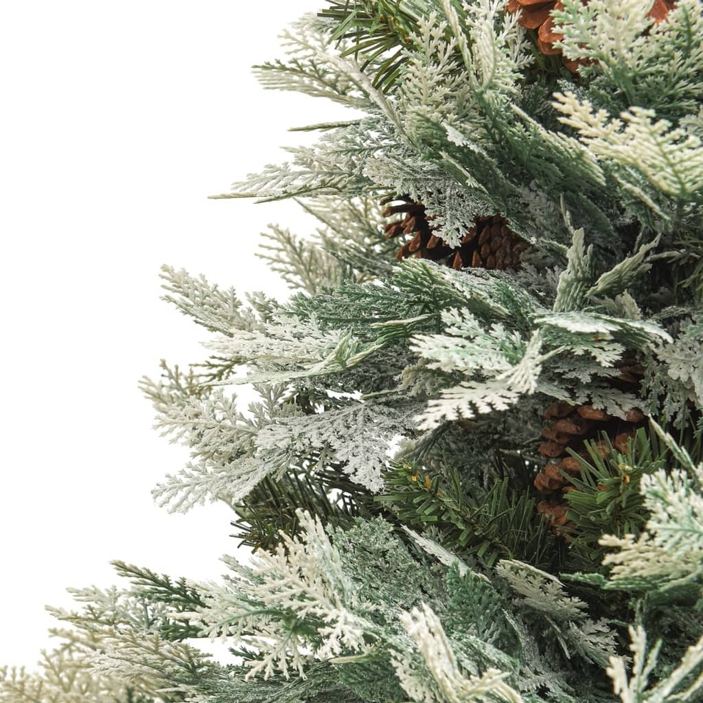 vidaXL Pre-lit Christmas Tree with Pine Cones Green 150 cm PVC&PE