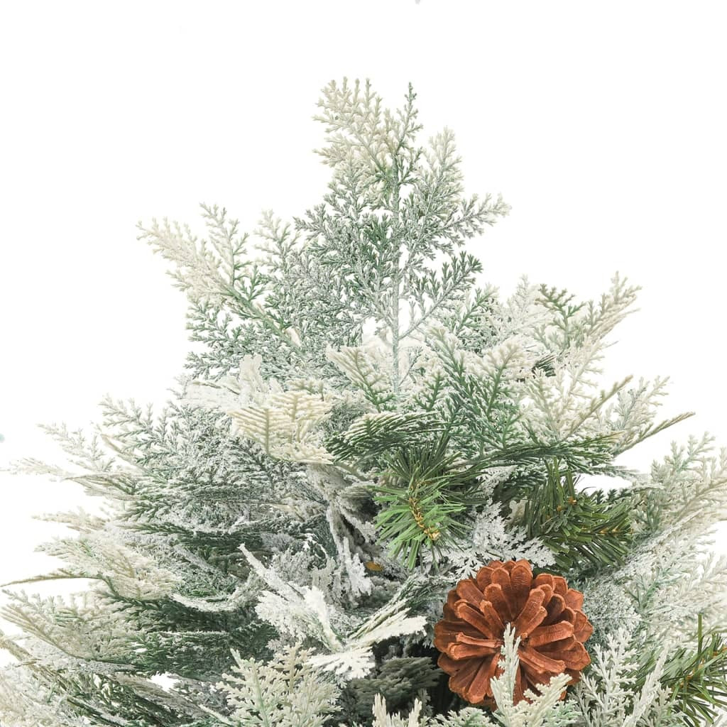 vidaXL Pre-lit Christmas Tree with Pine Cones Green 150 cm PVC&PE