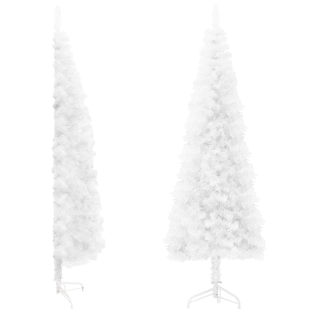 vidaXL Slim Artificial Half Christmas Tree with Stand White 120 cm