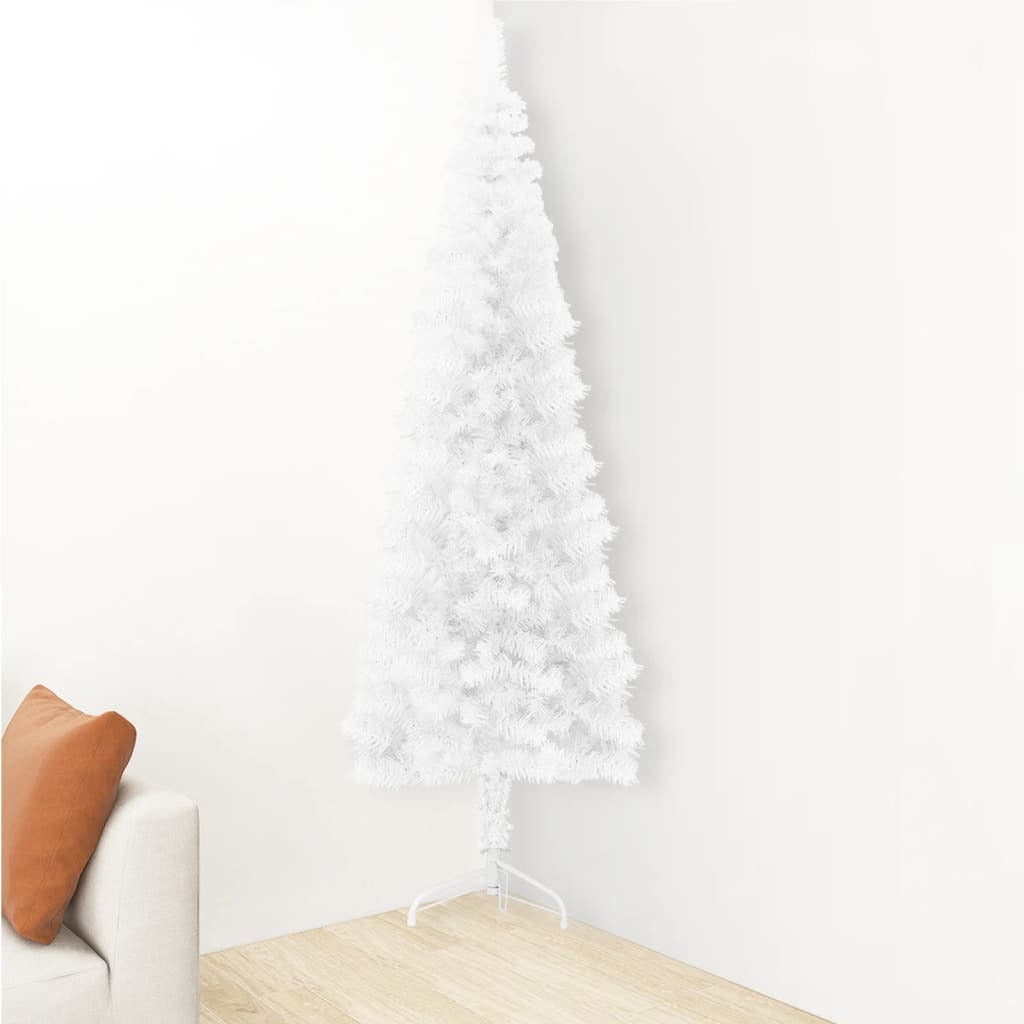 vidaXL Slim Artificial Half Christmas Tree with Stand White 120 cm