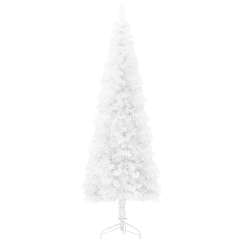 vidaXL Slim Artificial Half Christmas Tree with Stand White 120 cm