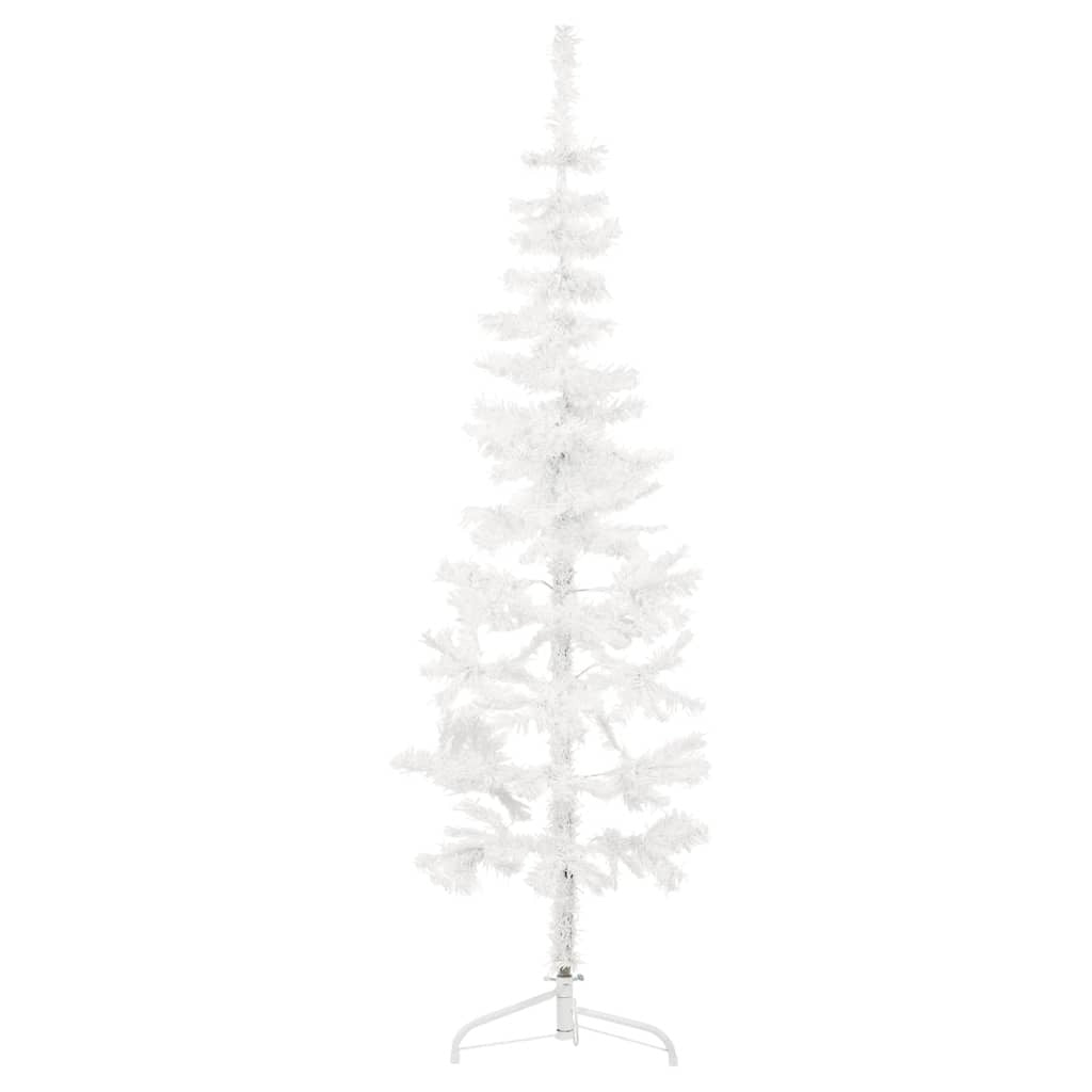 vidaXL Slim Artificial Half Christmas Tree with Stand White 150 cm