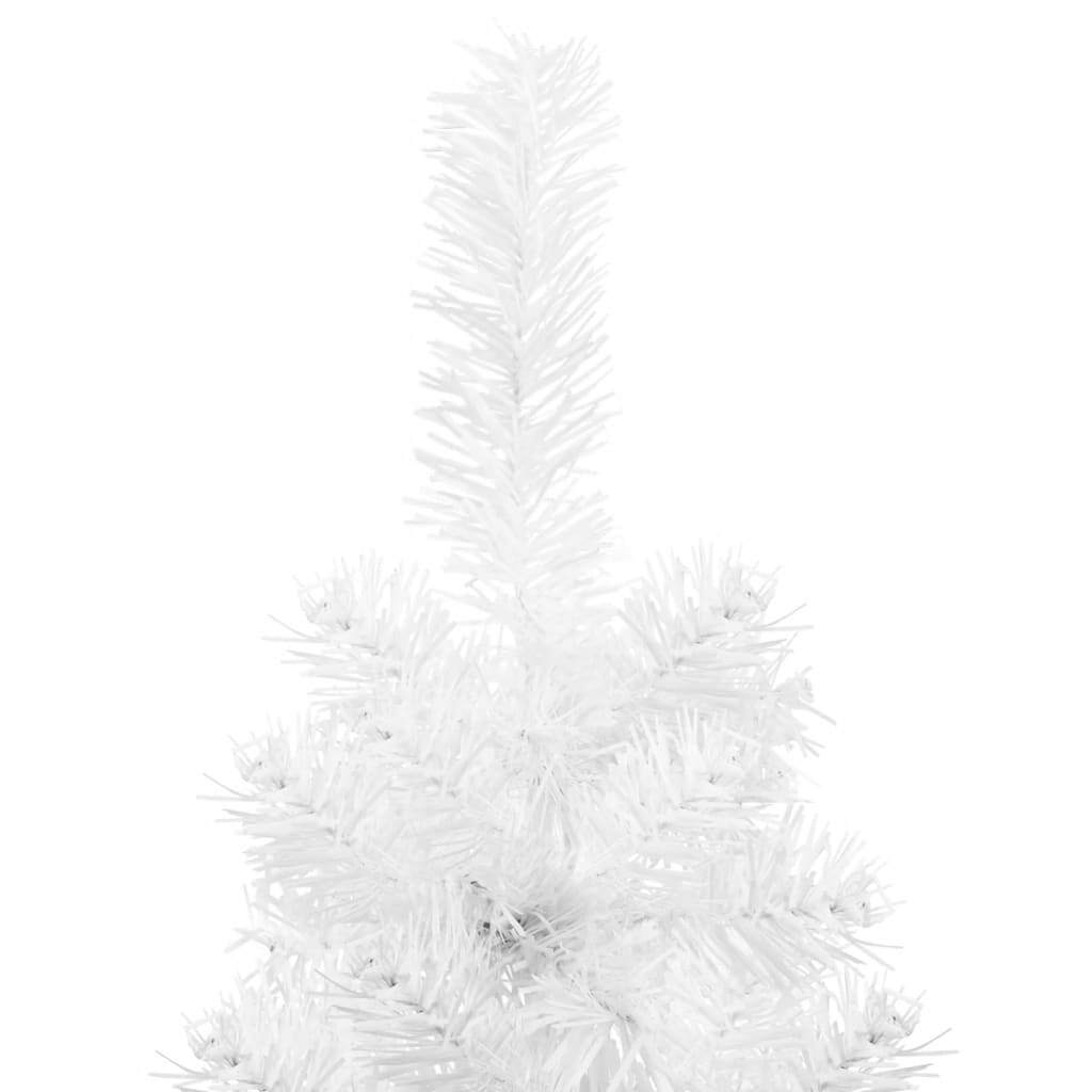 vidaXL Slim Artificial Half Christmas Tree with Stand White 150 cm