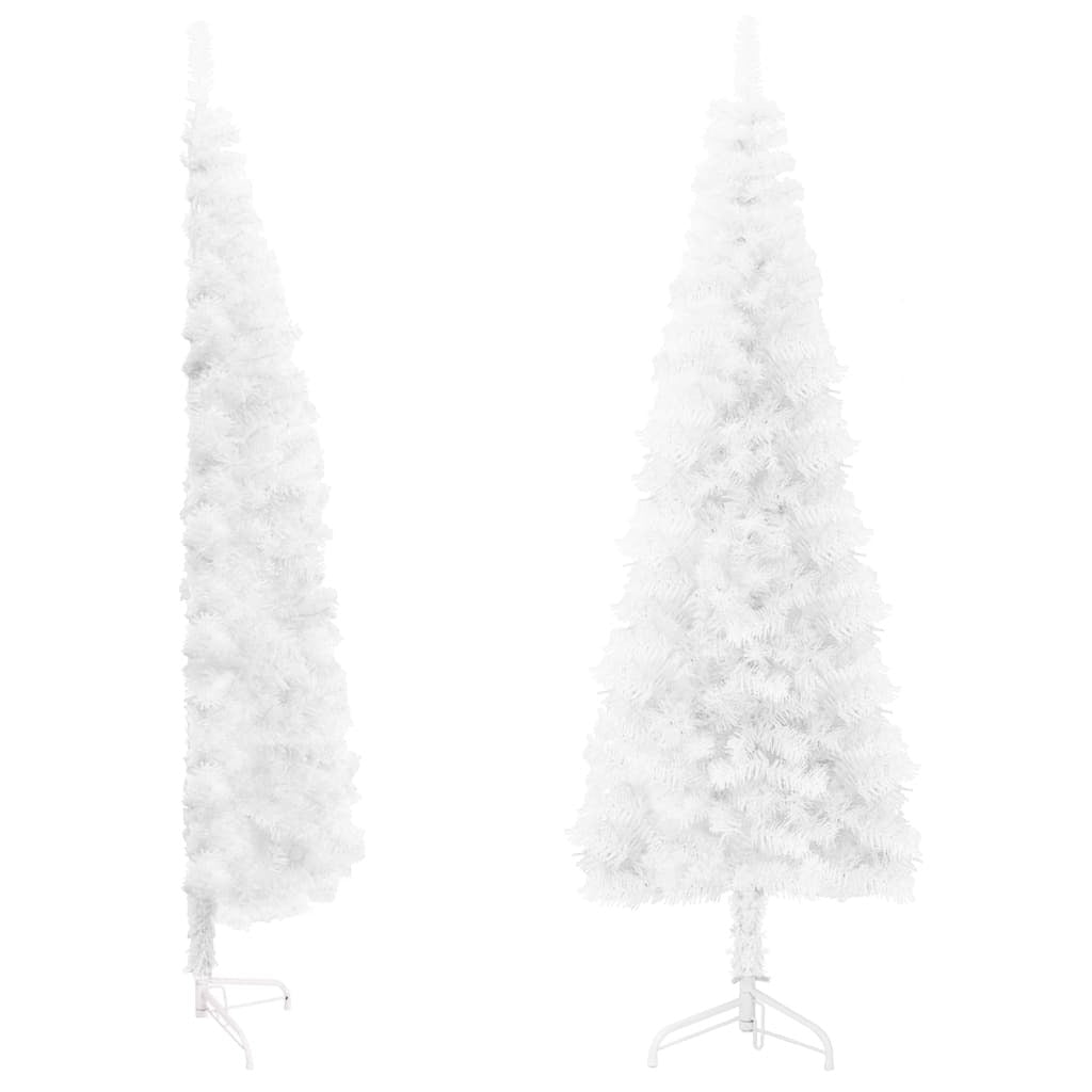 vidaXL Slim Artificial Half Christmas Tree with Stand White 180 cm