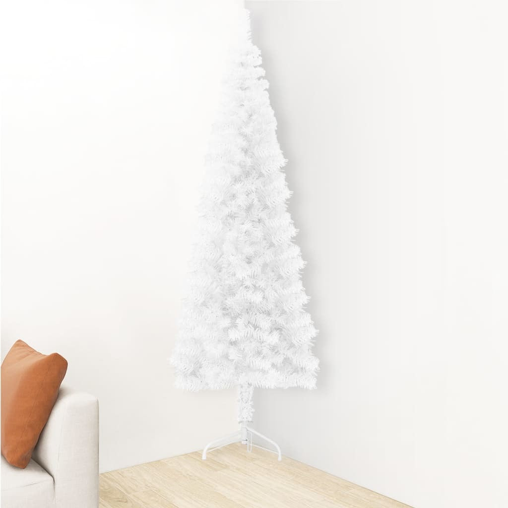 vidaXL Slim Artificial Half Christmas Tree with Stand White 240 cm