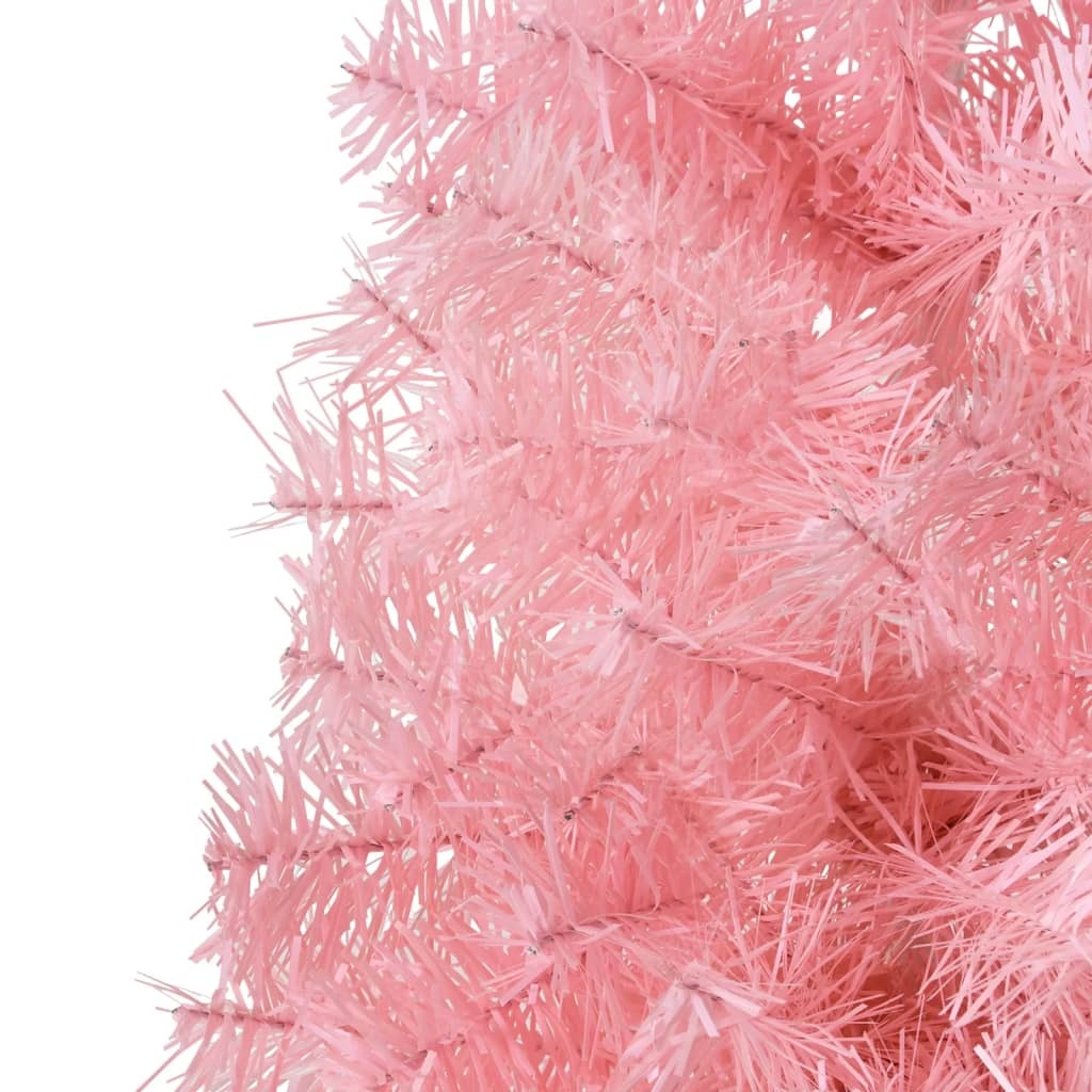 vidaXL Slim Artificial Half Christmas Tree with Stand Pink 120 cm