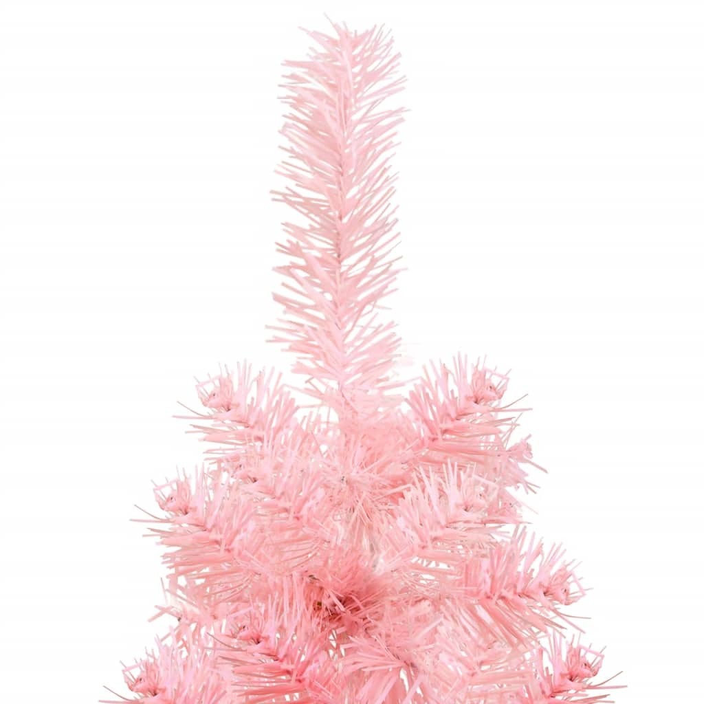 vidaXL Slim Artificial Half Christmas Tree with Stand Pink 150 cm