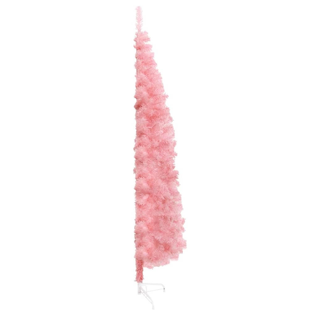 vidaXL Slim Artificial Half Christmas Tree with Stand Pink 180 cm