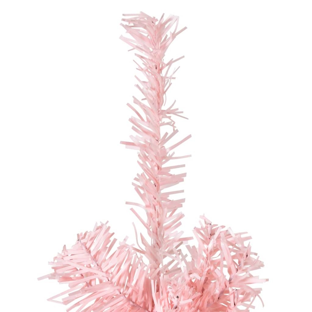 vidaXL Slim Artificial Half Christmas Tree with Stand Pink 210 cm