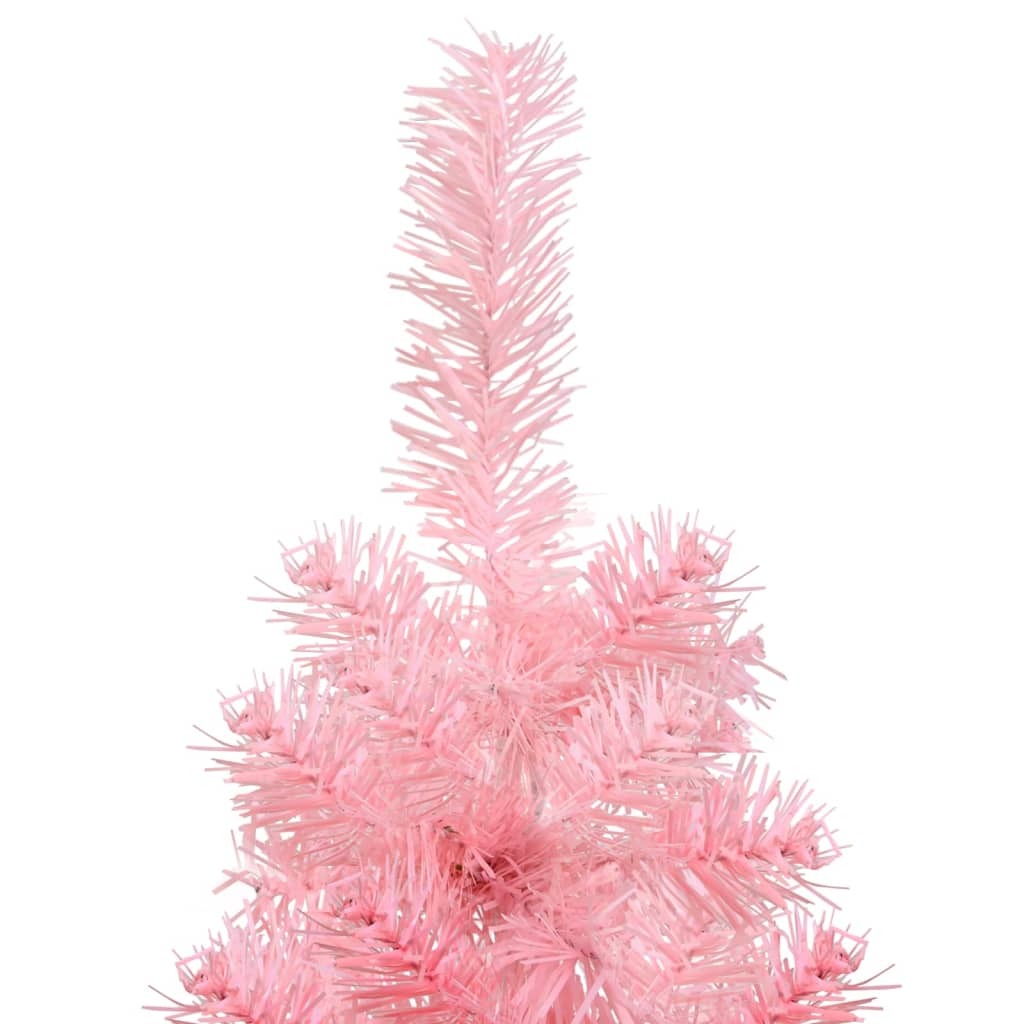 vidaXL Slim Artificial Half Christmas Tree with Stand Pink 240 cm