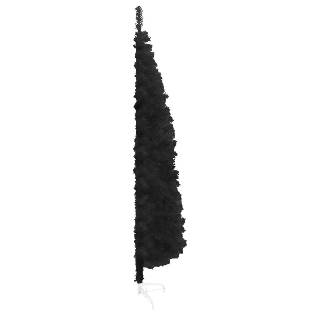 vidaXL Slim Artificial Half Christmas Tree with Stand Black 120 cm