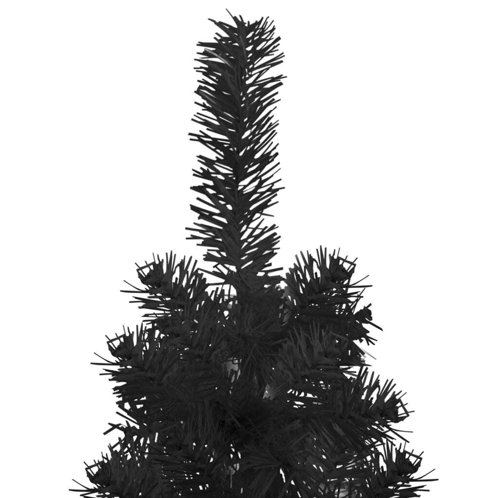 vidaXL Slim Artificial Half Christmas Tree with Stand Black 120 cm