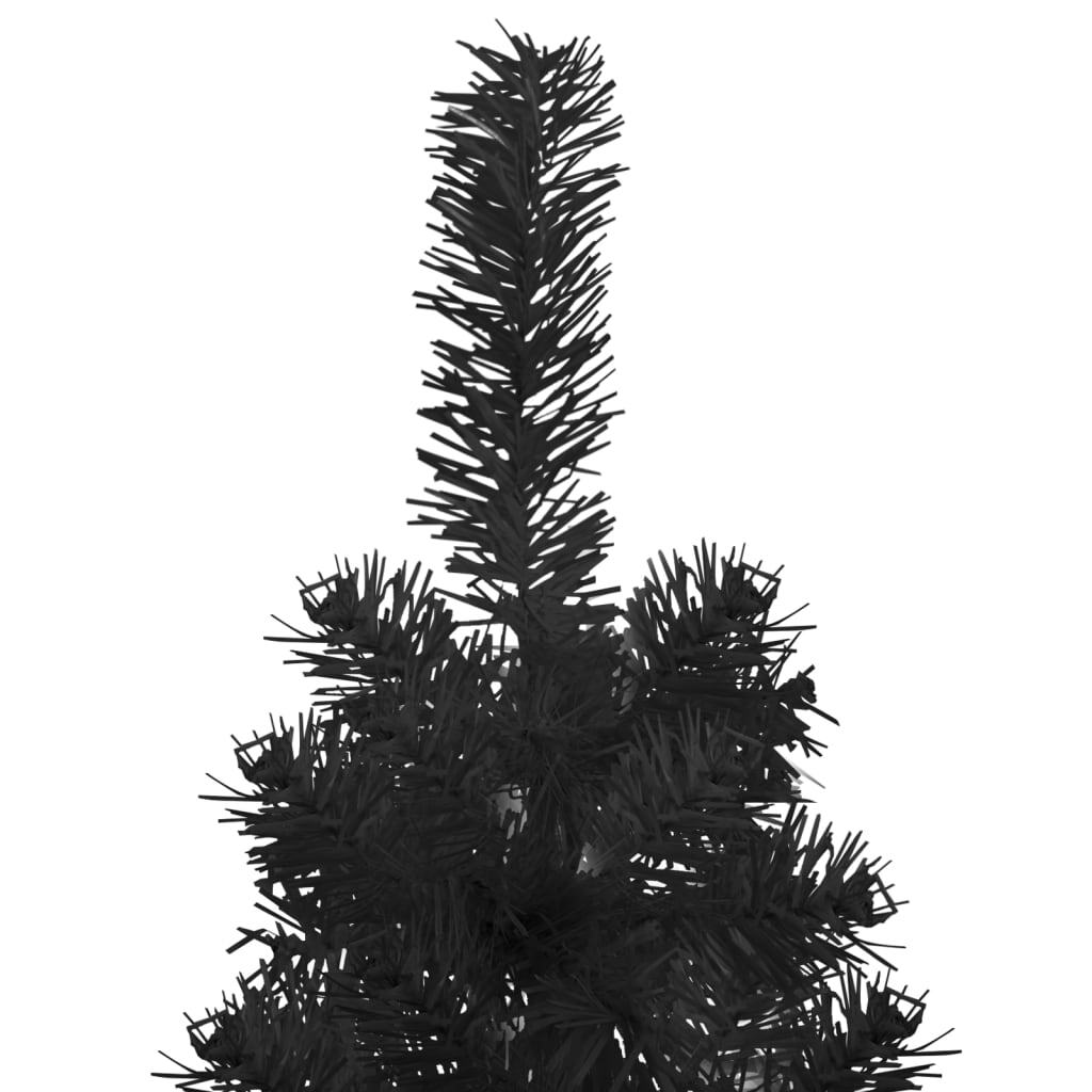 vidaXL Slim Artificial Half Christmas Tree with Stand Black 210 cm