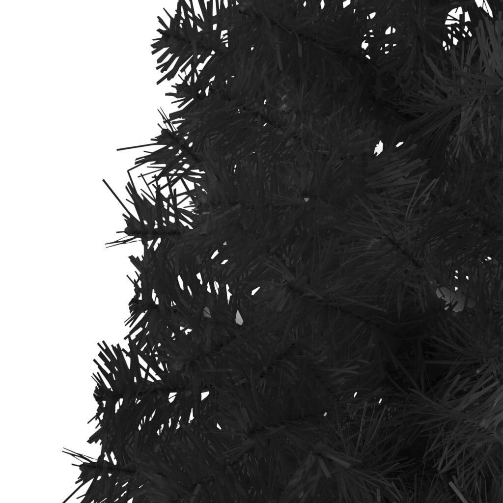 vidaXL Slim Artificial Half Christmas Tree with Stand Black 210 cm