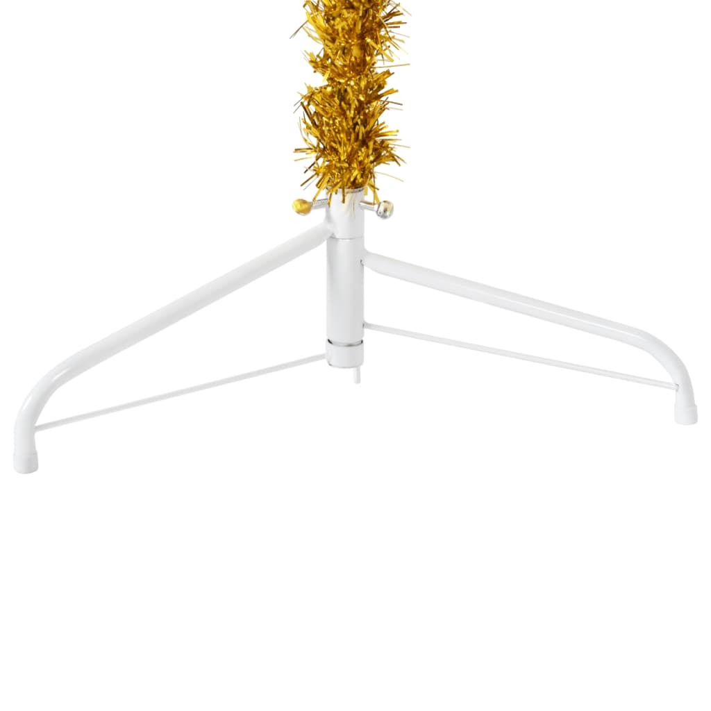 vidaXL Slim Artificial Half Christmas Tree with Stand Gold 150 cm