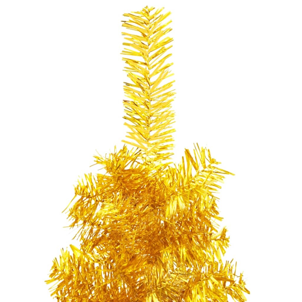 vidaXL Slim Artificial Half Christmas Tree with Stand Gold 180 cm