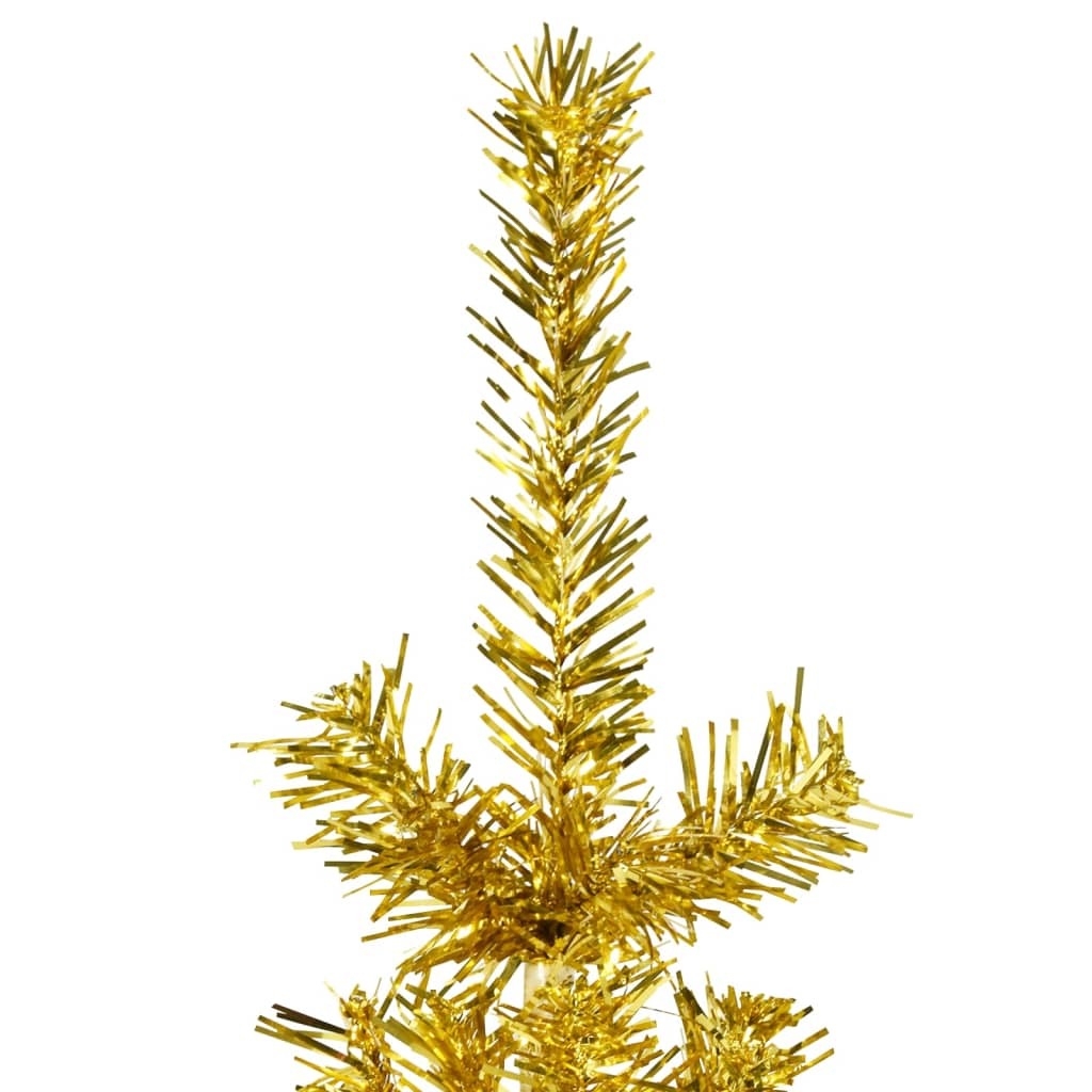 vidaXL Slim Artificial Half Christmas Tree with Stand Gold 210 cm