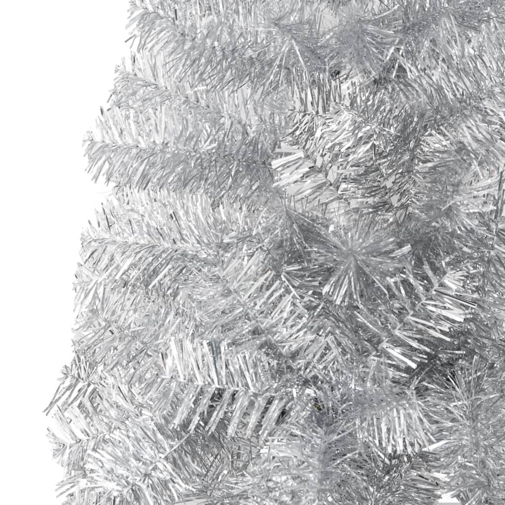 vidaXL Slim Artificial Half Christmas Tree with Stand Silver 120 cm