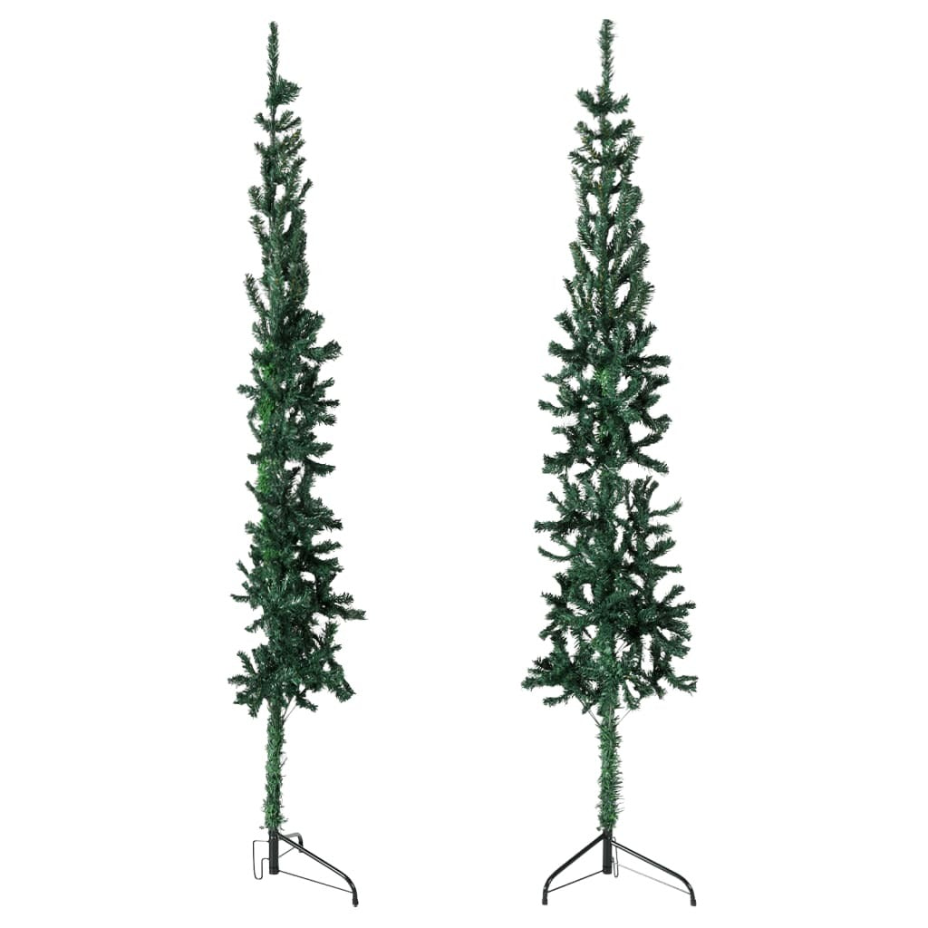 vidaXL Slim Artificial Half Christmas Tree with Stand Green 180 cm