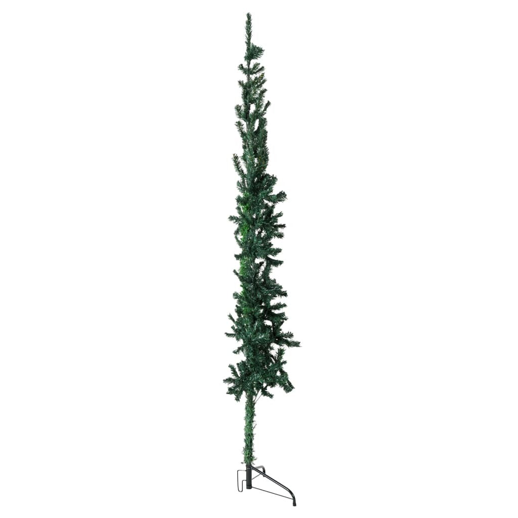 vidaXL Slim Artificial Half Christmas Tree with Stand Green 240 cm