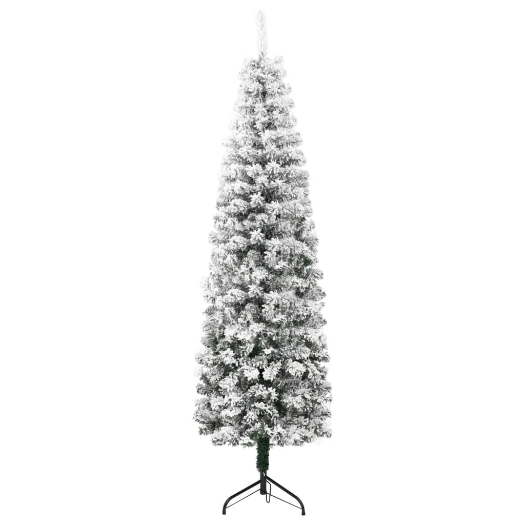 vidaXL Slim Artificial Half Christmas Tree with Flocked Snow 180 cm