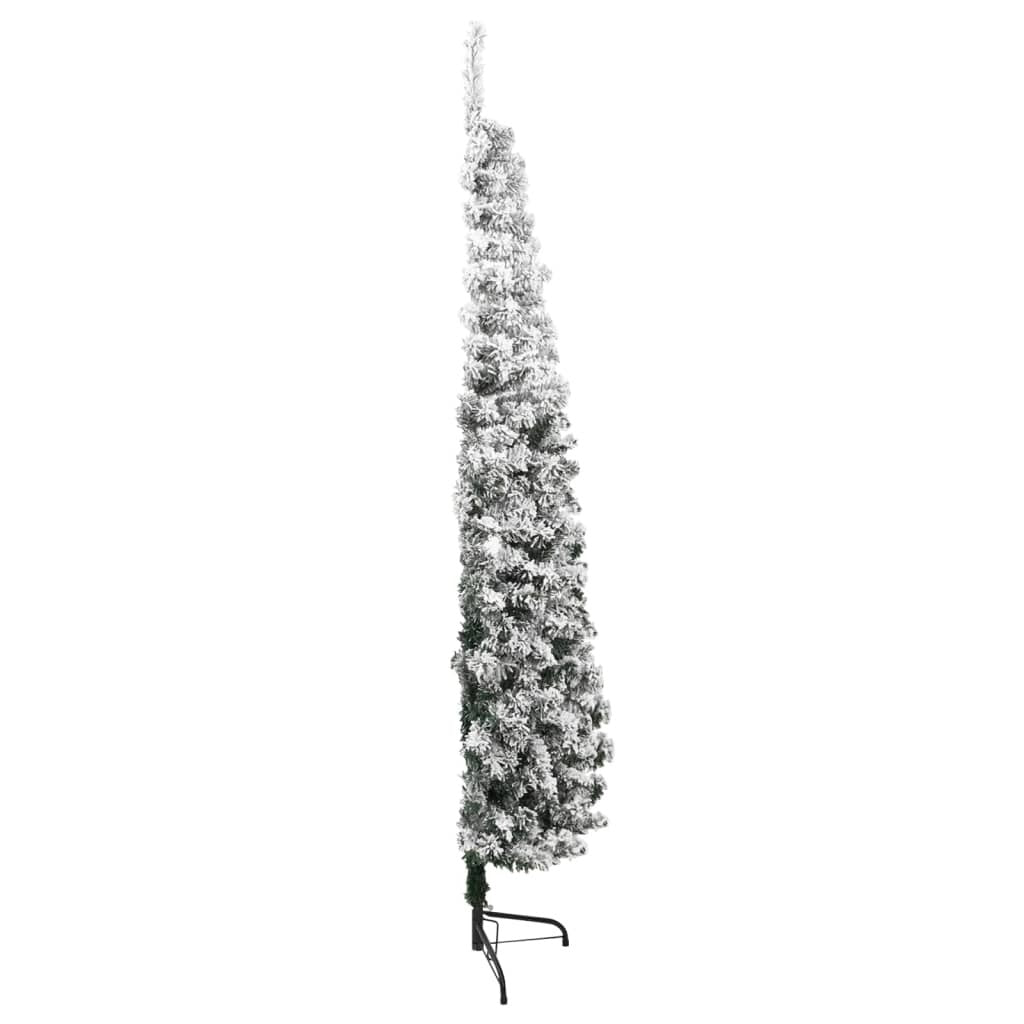 vidaXL Slim Artificial Half Christmas Tree with Flocked Snow 180 cm