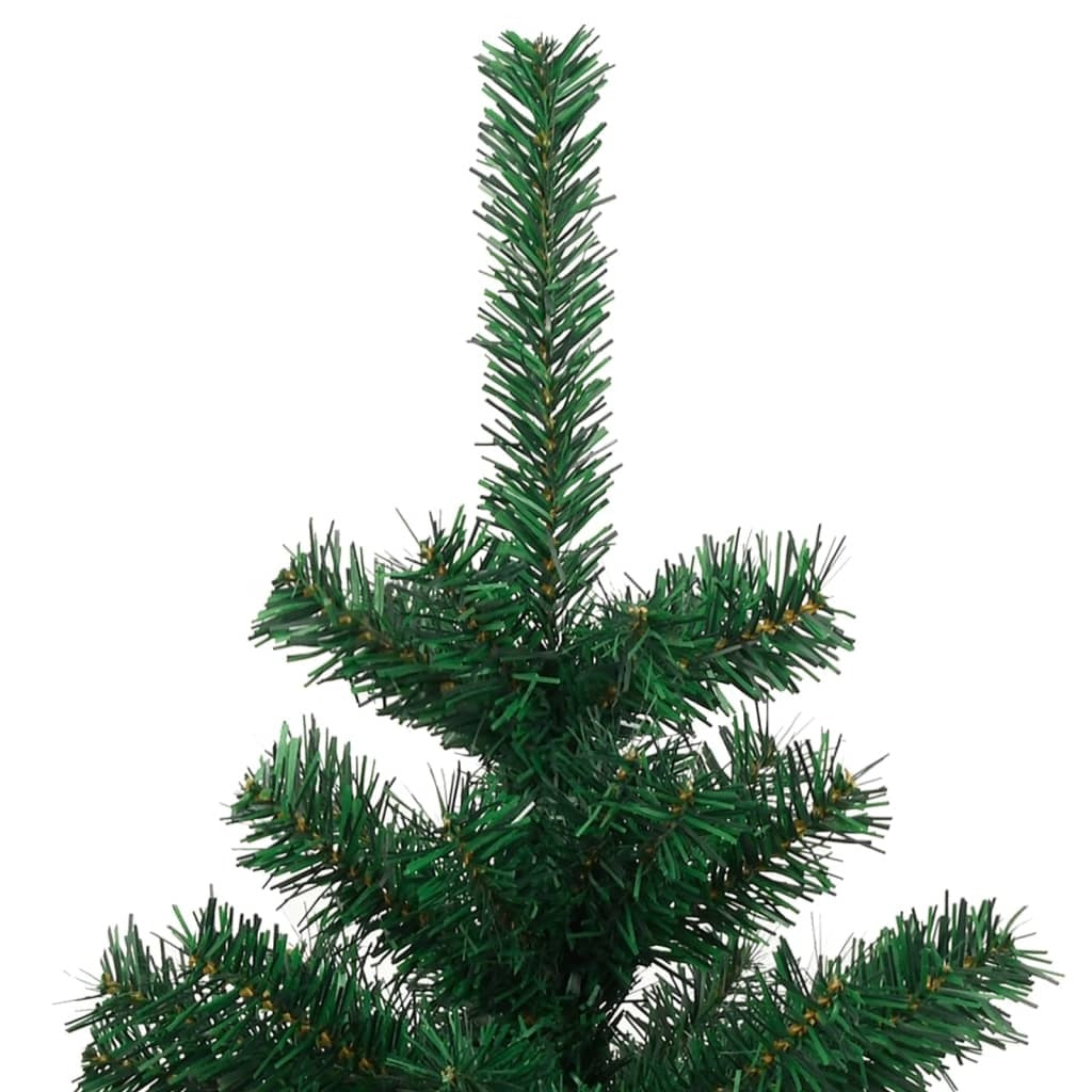 vidaXL Swirl Pre-lit Christmas Tree with Pot Green 120 cm PVC