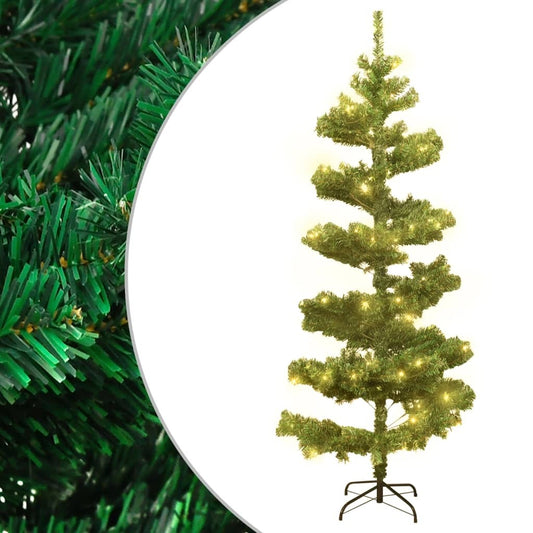 vidaXL Swirl Pre-lit Christmas Tree with Stand Green 150 cm PVC