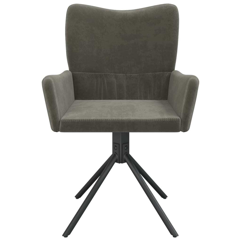 vidaXL Swivel Dining Chairs 2 pcs Dark Grey Velvet