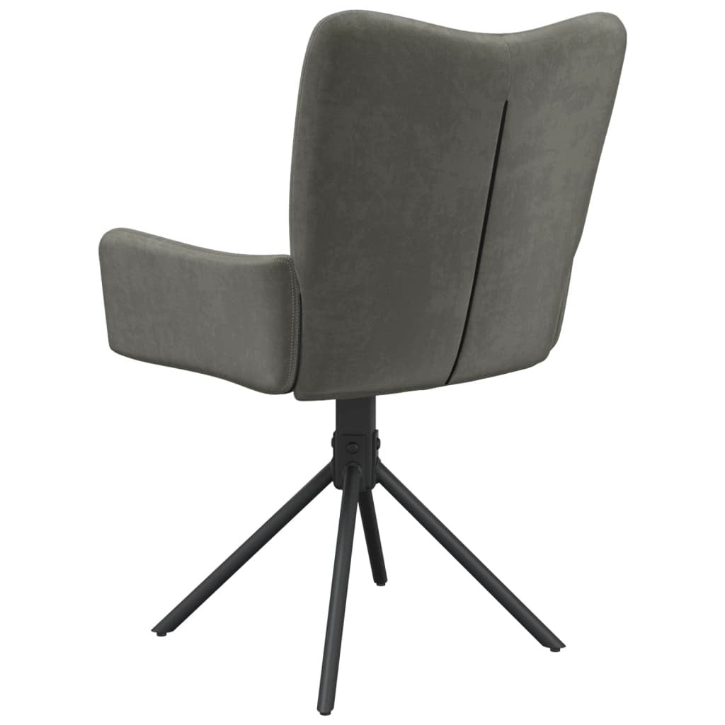 vidaXL Swivel Dining Chairs 2 pcs Dark Grey Velvet