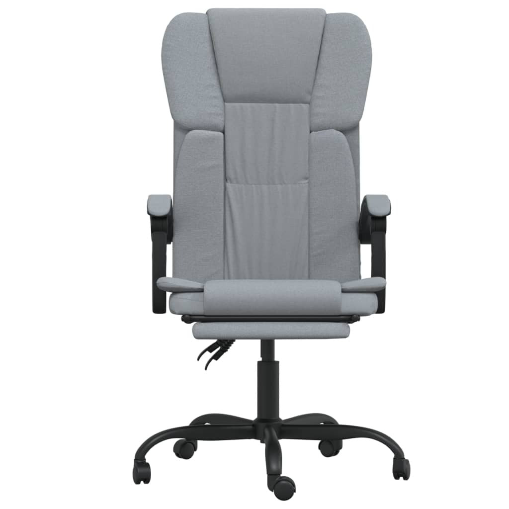 vidaXL Reclining Office Chair Light Grey Fabric