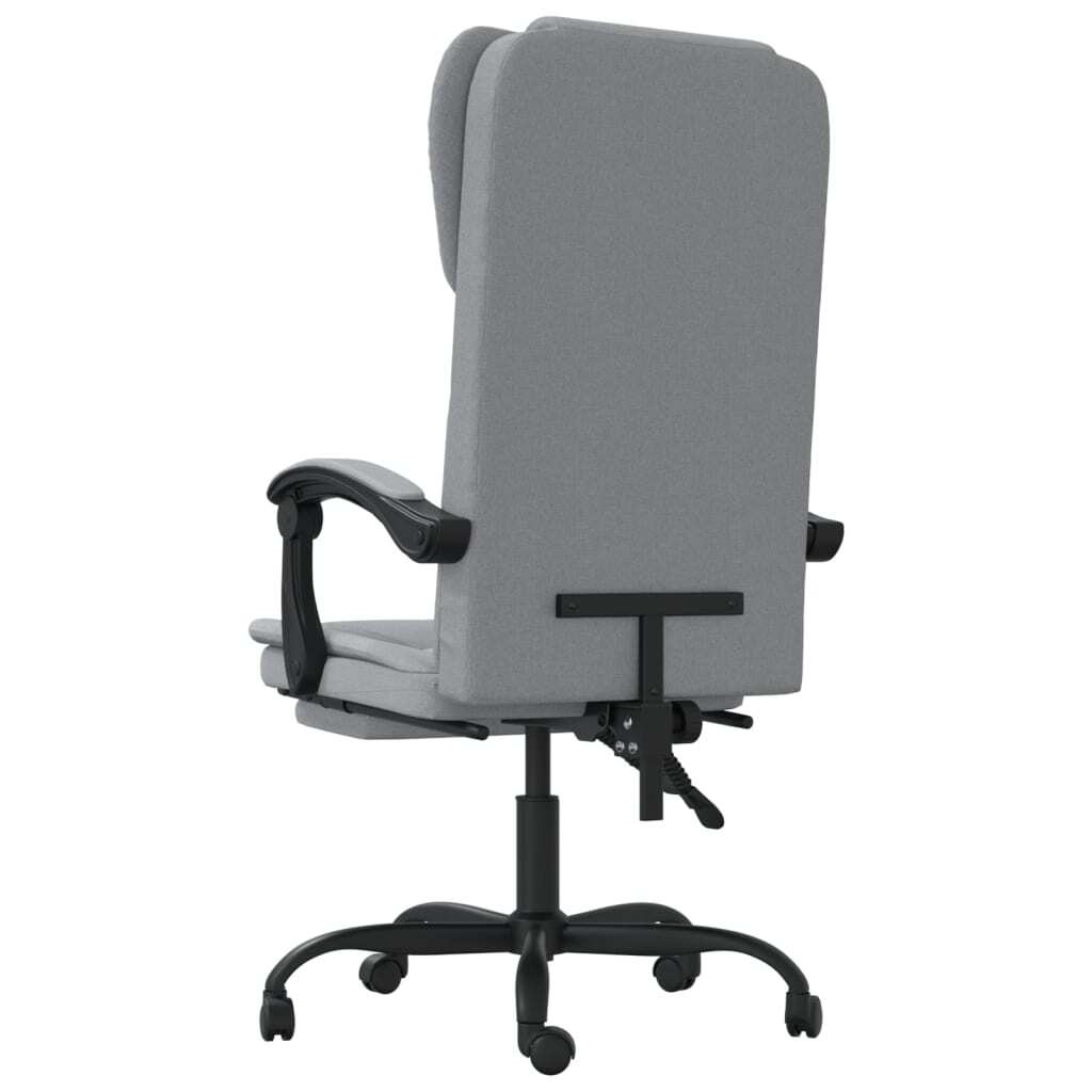 vidaXL Reclining Office Chair Light Grey Fabric