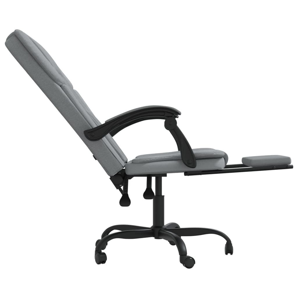 vidaXL Reclining Office Chair Light Grey Fabric