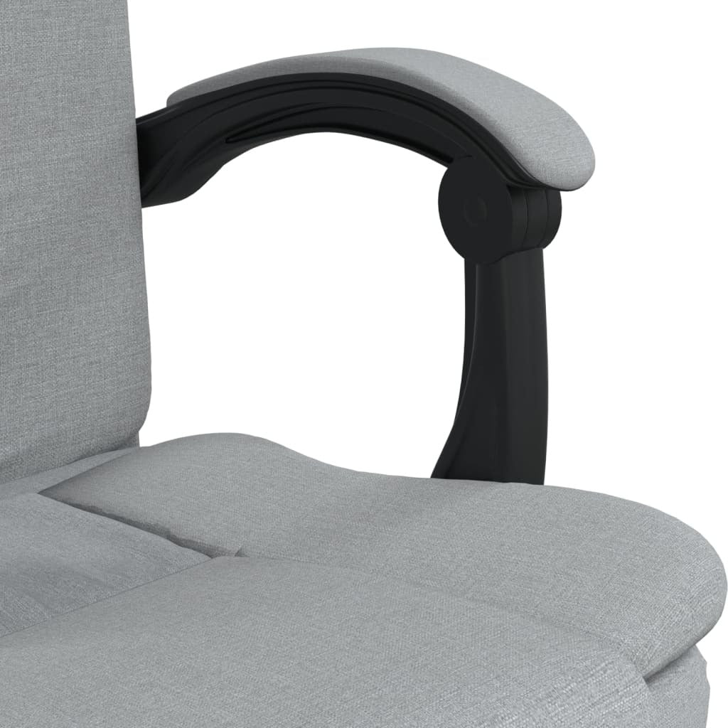 vidaXL Reclining Office Chair Light Grey Fabric