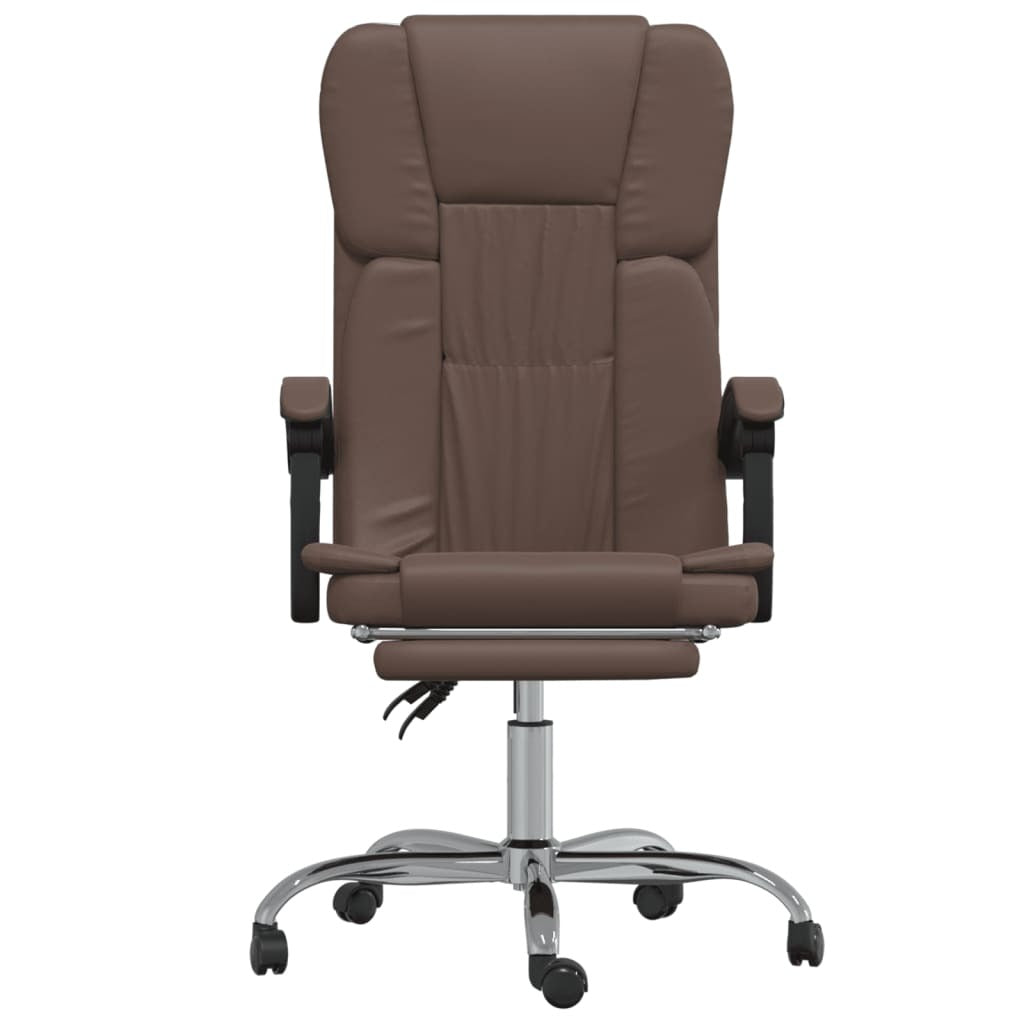 vidaXL Reclining Office Chair Brown Faux Leather