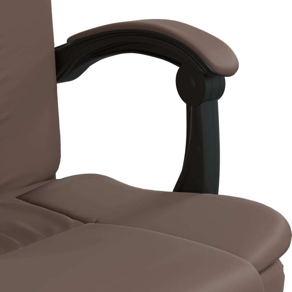 vidaXL Reclining Office Chair Brown Faux Leather