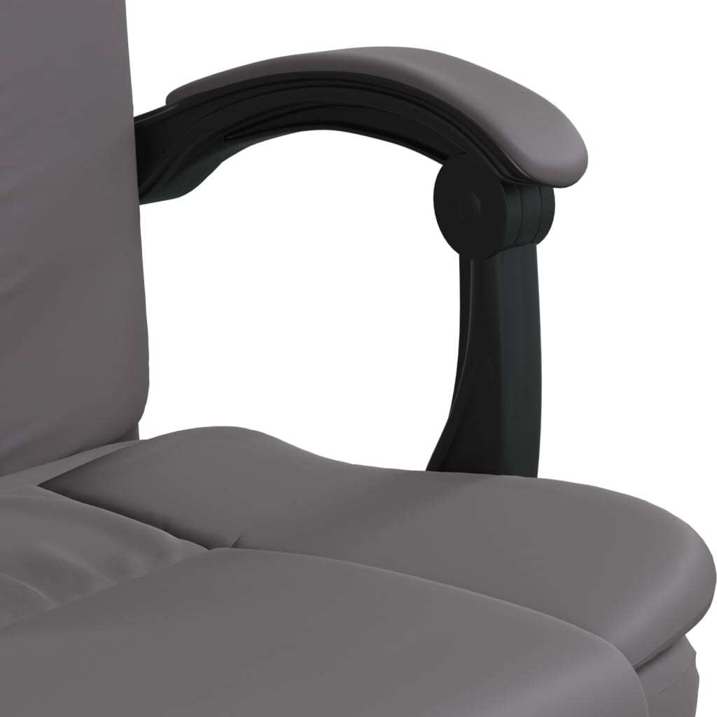 vidaXL Reclining Office Chair Grey Faux Leather