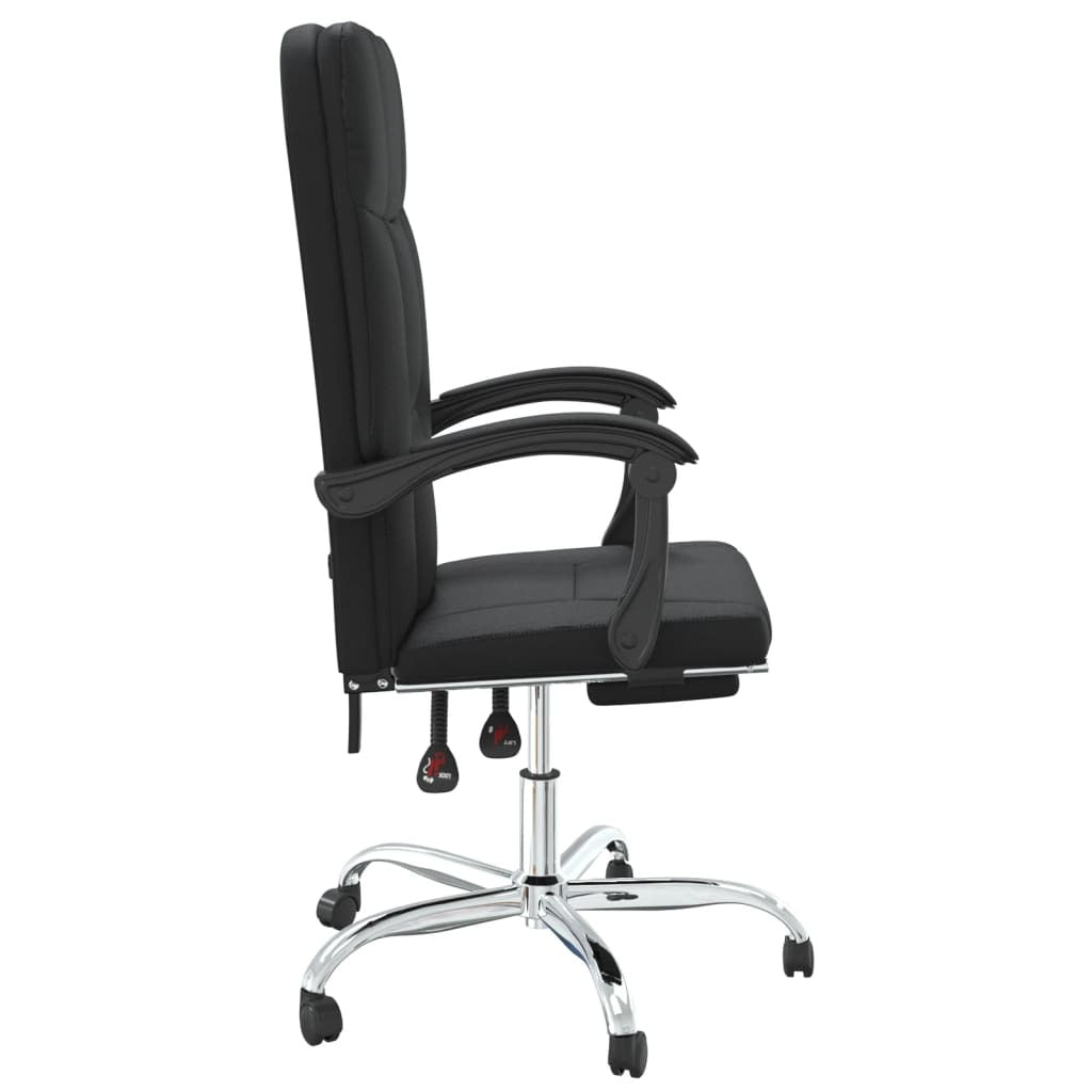 vidaXL Reclining Office Chair Black Faux Leather