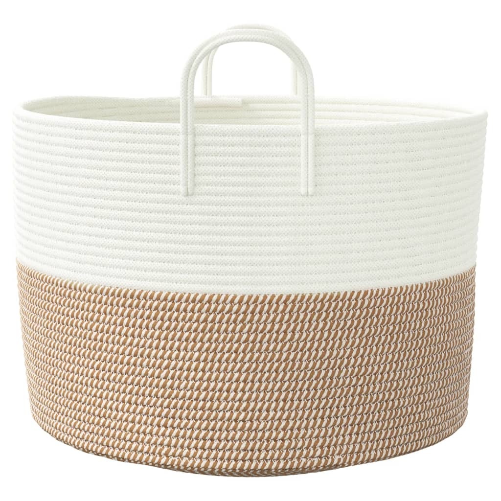 vidaXL Storage Basket Brown and White 51x33 cm Cotton