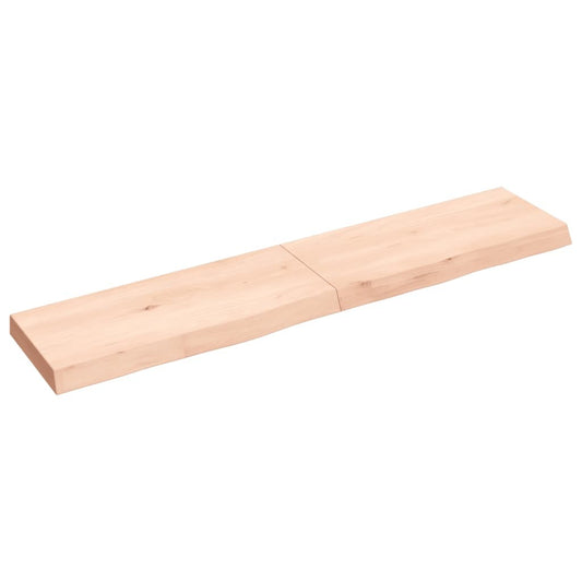 vidaXL Wall Shelf 140x30x(2-6) cm Untreated Solid Wood Oak