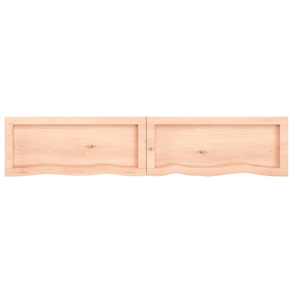 vidaXL Wall Shelf 140x30x(2-6) cm Untreated Solid Wood Oak