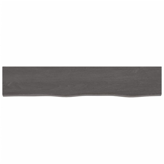 vidaXL Wall Shelf Dark Brown 100x20x4 cm Treated Solid Wood Oak