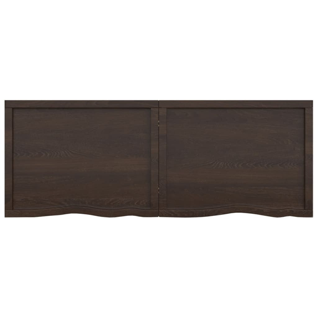 vidaXL Wall Shelf Dark Brown 160x60x(2-6) cm Treated Solid Wood Oak