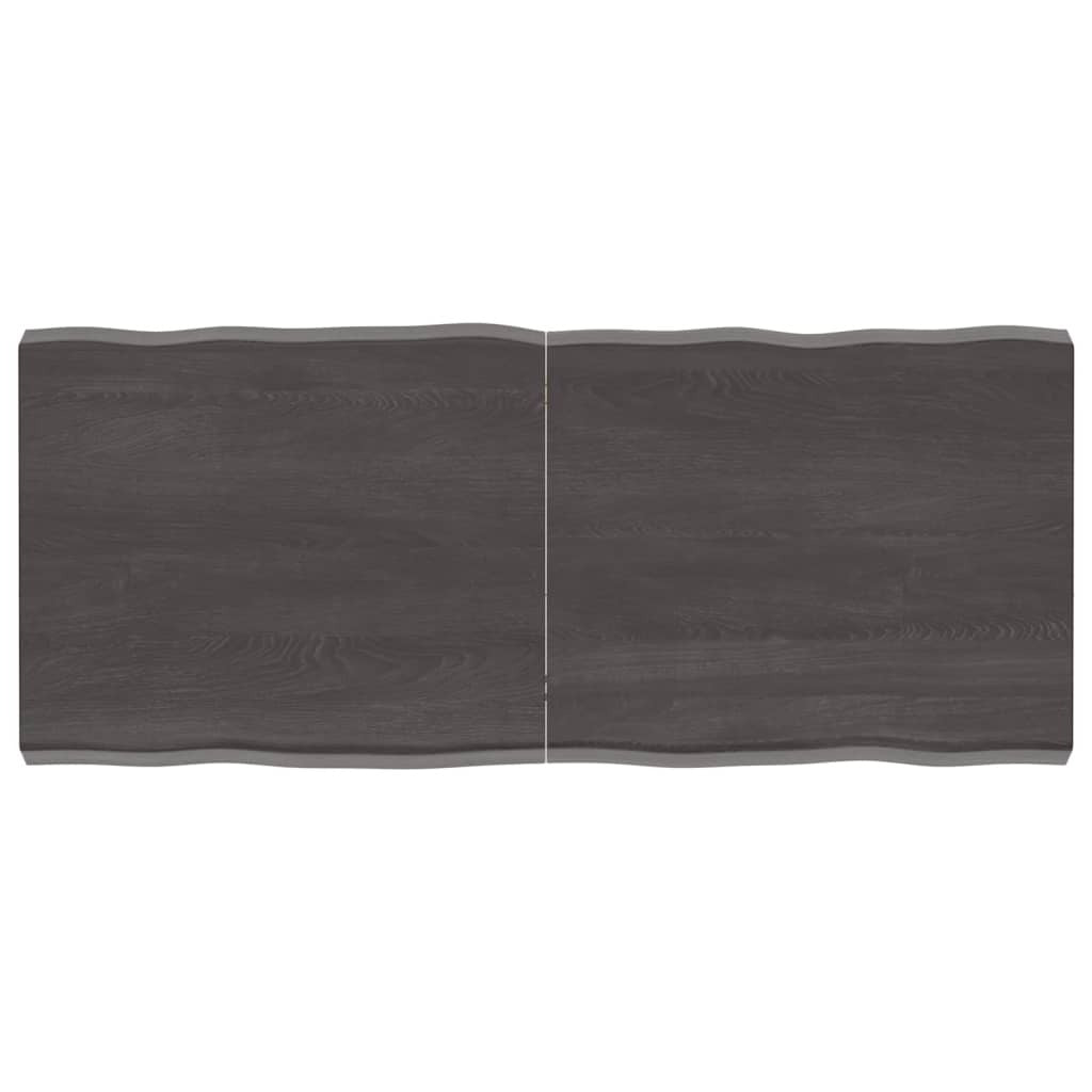 vidaXL Table Top Dark Brown 140x60x(2-6) cm Treated Solid Wood Live Edge